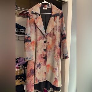 Women's Multi-Color Printed Long Coat